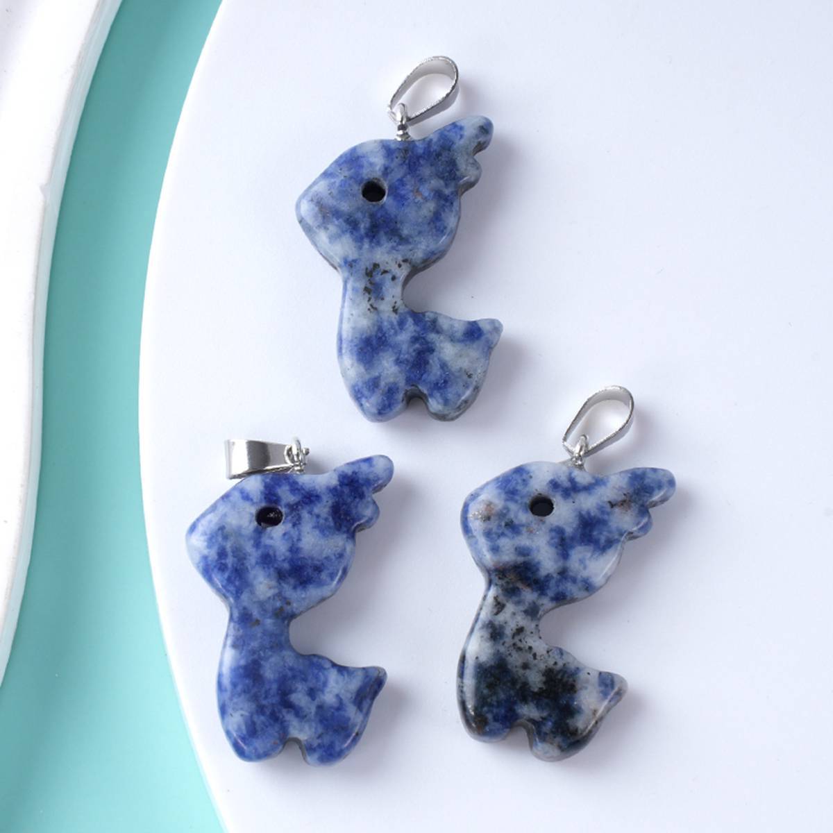 32MM Fawn & Deerlet Stone Pendant for Making Jewlery  Handmade Craved