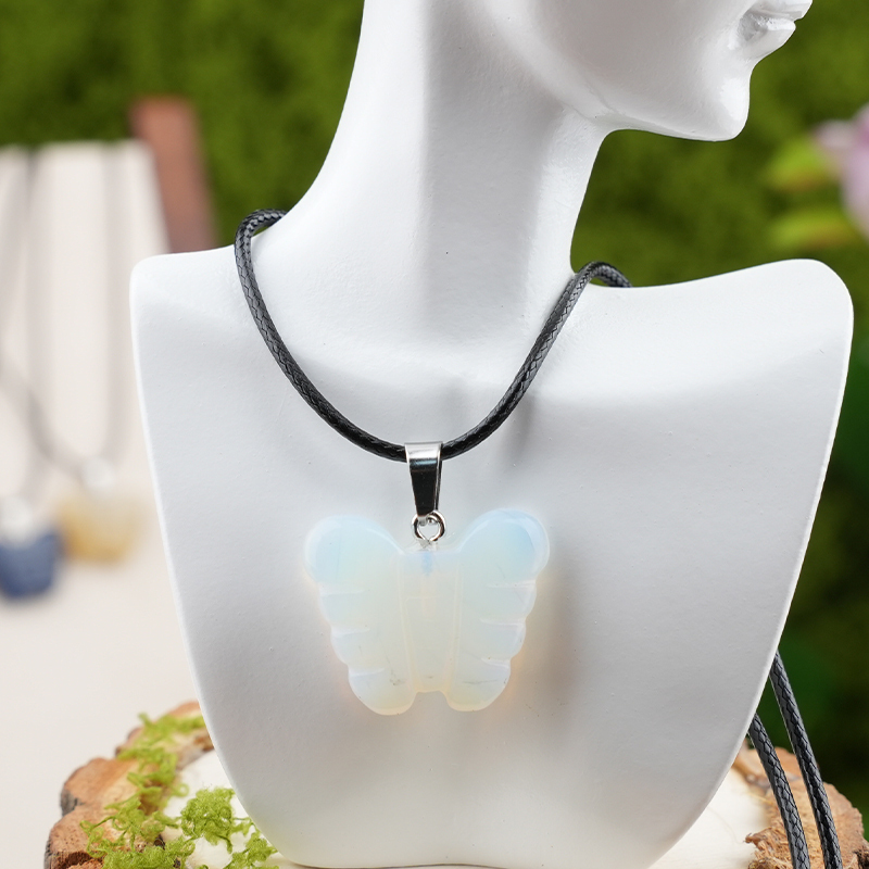 20MM Butterfly Stone Pendant for Making Jewlery  Handmade Craved
