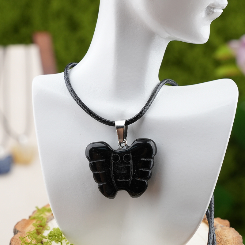 20MM Butterfly Stone Pendant for Making Jewlery  Handmade Craved