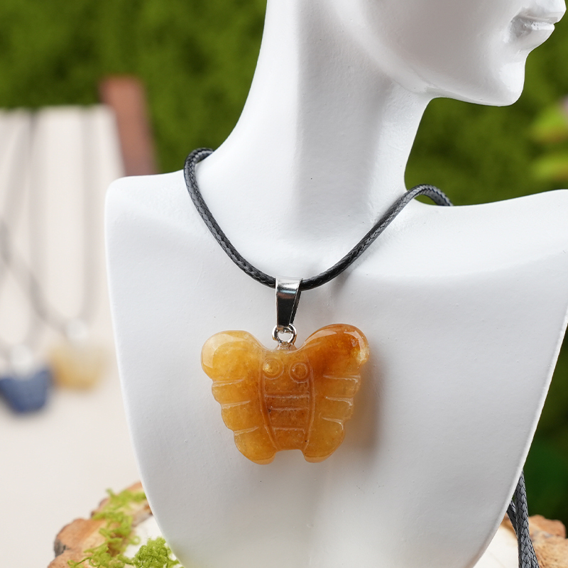 20MM Butterfly Stone Pendant for Making Jewlery  Handmade Craved