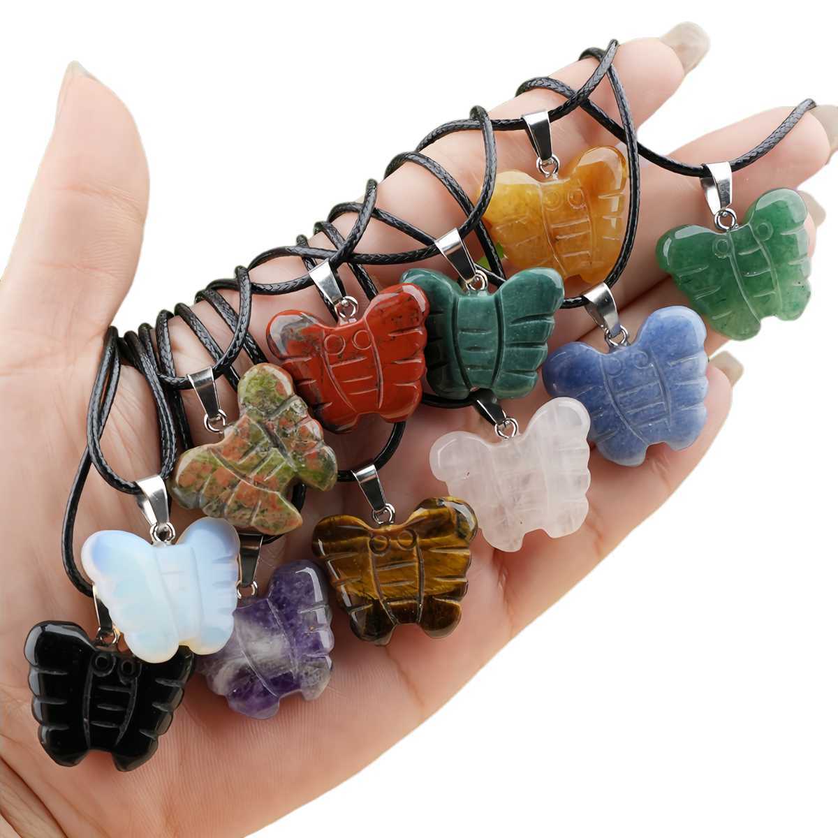 20MM Butterfly Stone Pendant for Making Jewlery  Handmade Craved
