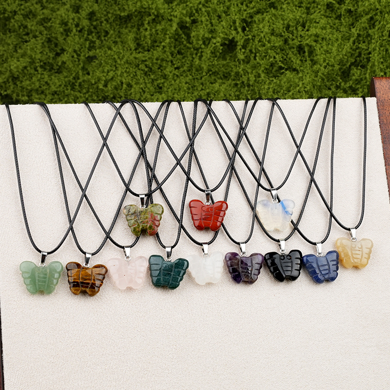 20MM Butterfly Stone Pendant for Making Jewlery  Handmade Craved
