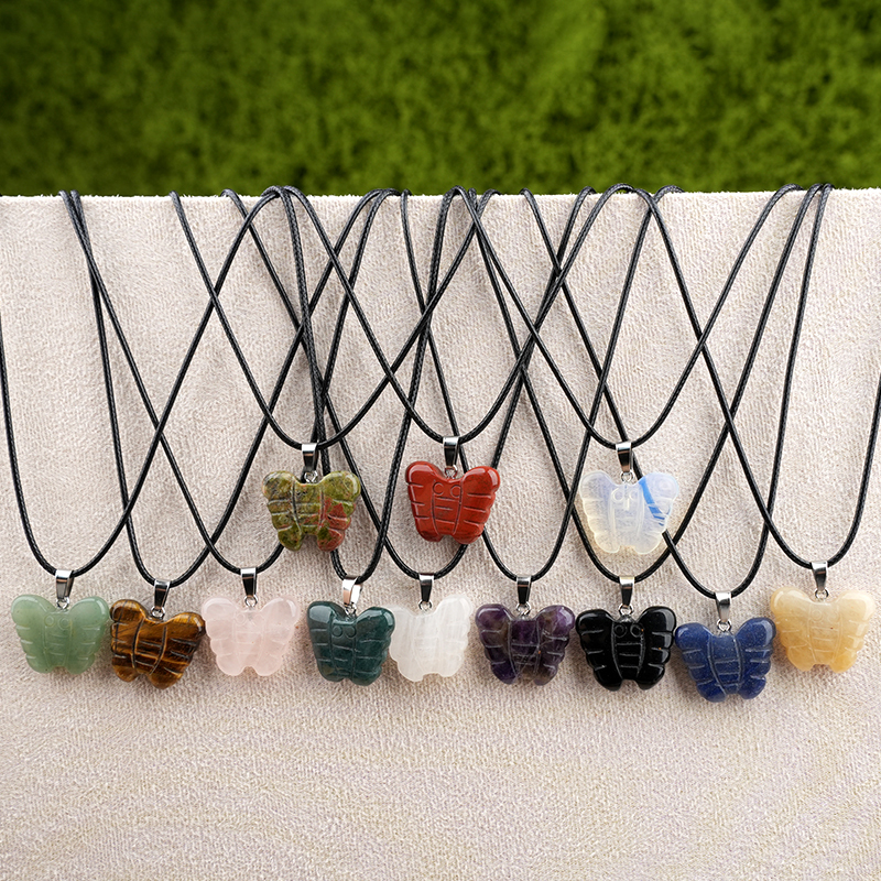 20MM Butterfly Stone Pendant for Making Jewlery  Handmade Craved