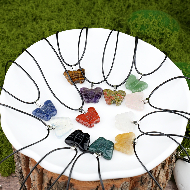 20MM Butterfly Stone Pendant for Making Jewlery  Handmade Craved