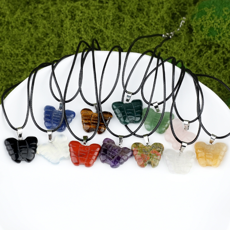20MM Butterfly Stone Pendant for Making Jewlery  Handmade Craved