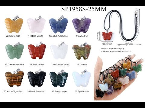 20MM Butterfly Stone Pendant for Making Jewlery  Handmade Craved