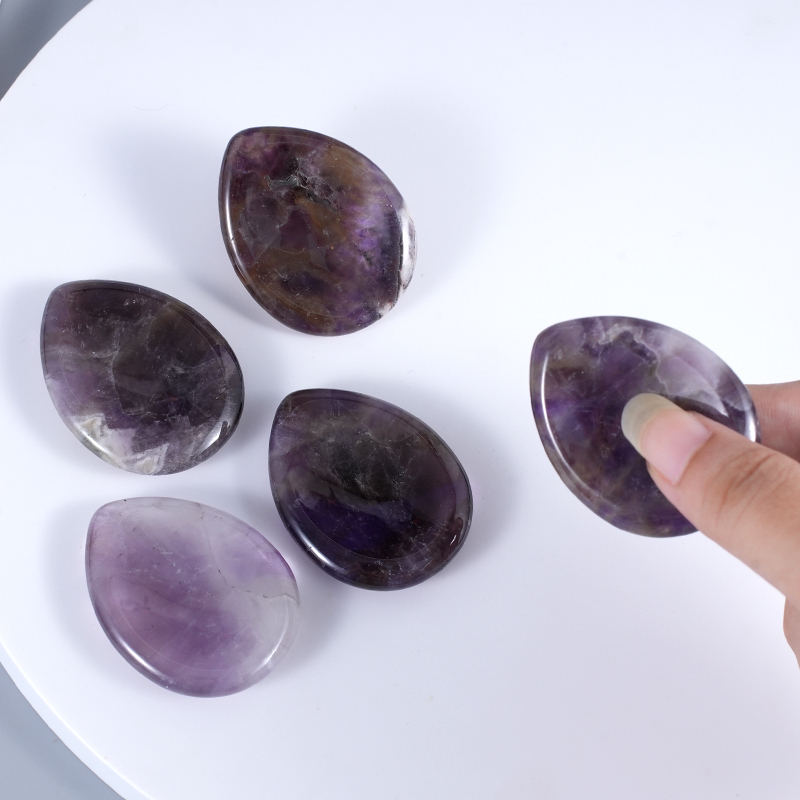 Worry Stone for Anxiety Relief, 35x45mm Teardrop Shape Palm Stone, Natural Healing Gemstone for Stress