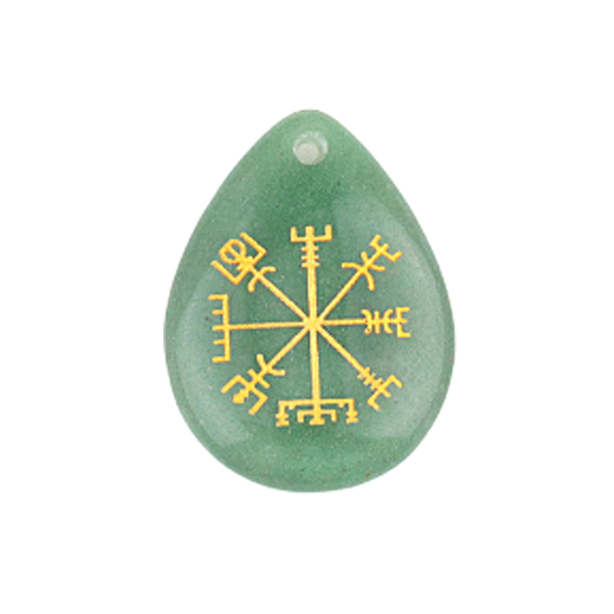 Gold Directional Sign & Aim Teardrop Gemstone Pendant Necklace Adjustable Black Rope