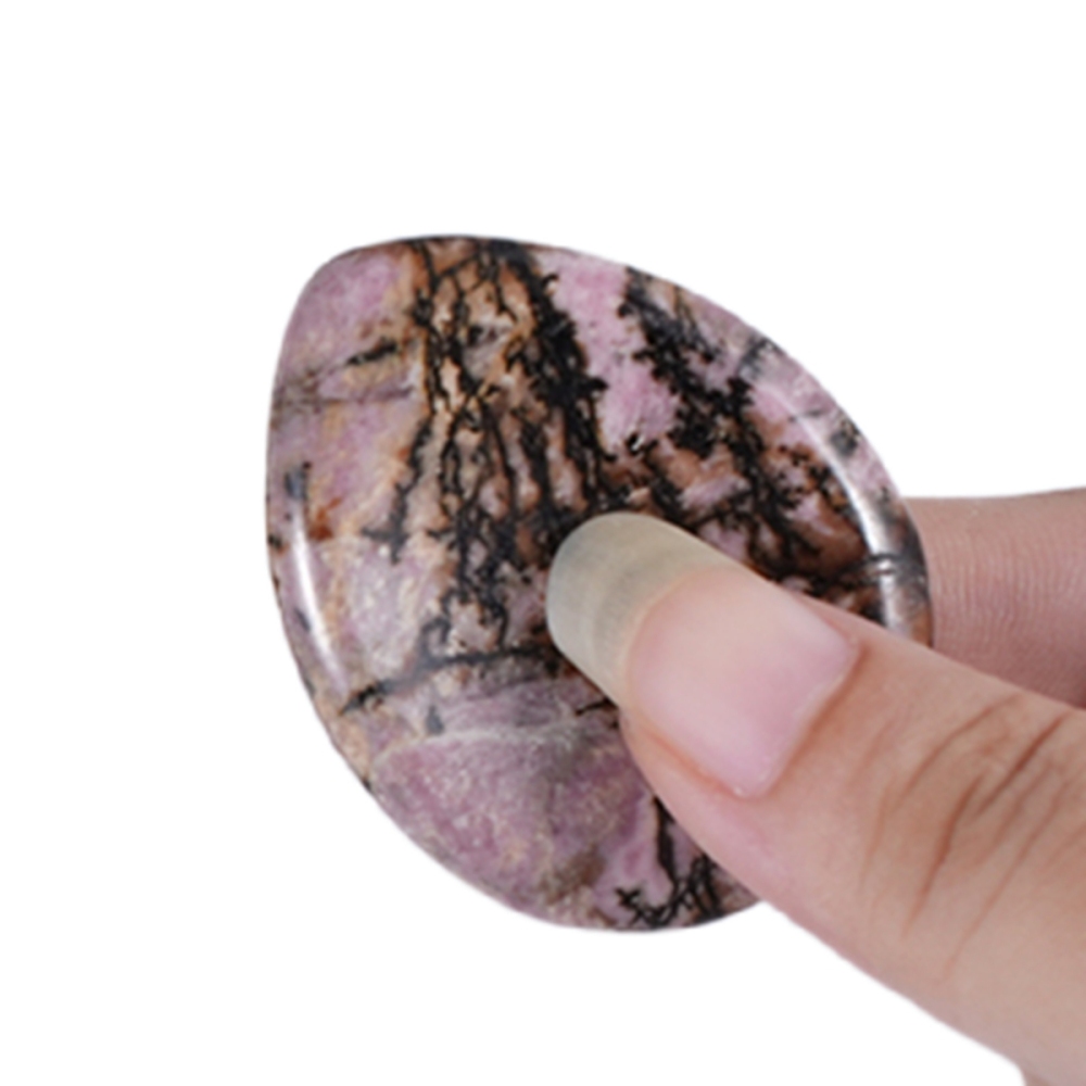 Amethyst Worry Stone for Anxiety Relief, 35x45mm Teardrop Shape Palm Stone, Natural Healing Gemstone for Stress