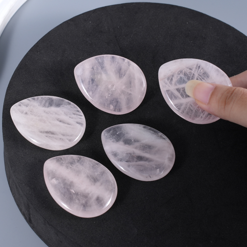 Amethyst Worry Stone for Anxiety Relief, 35x45mm Teardrop Shape Palm Stone, Natural Healing Gemstone for Stress