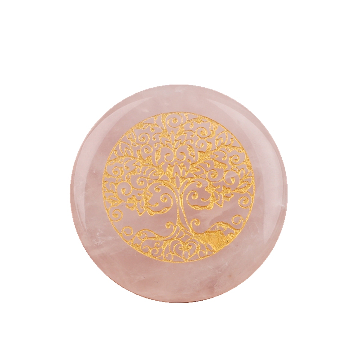 Gemstone 25MM Circular Disc Ornament Handmade Craved Pattern-Life of Tree For Home Decor