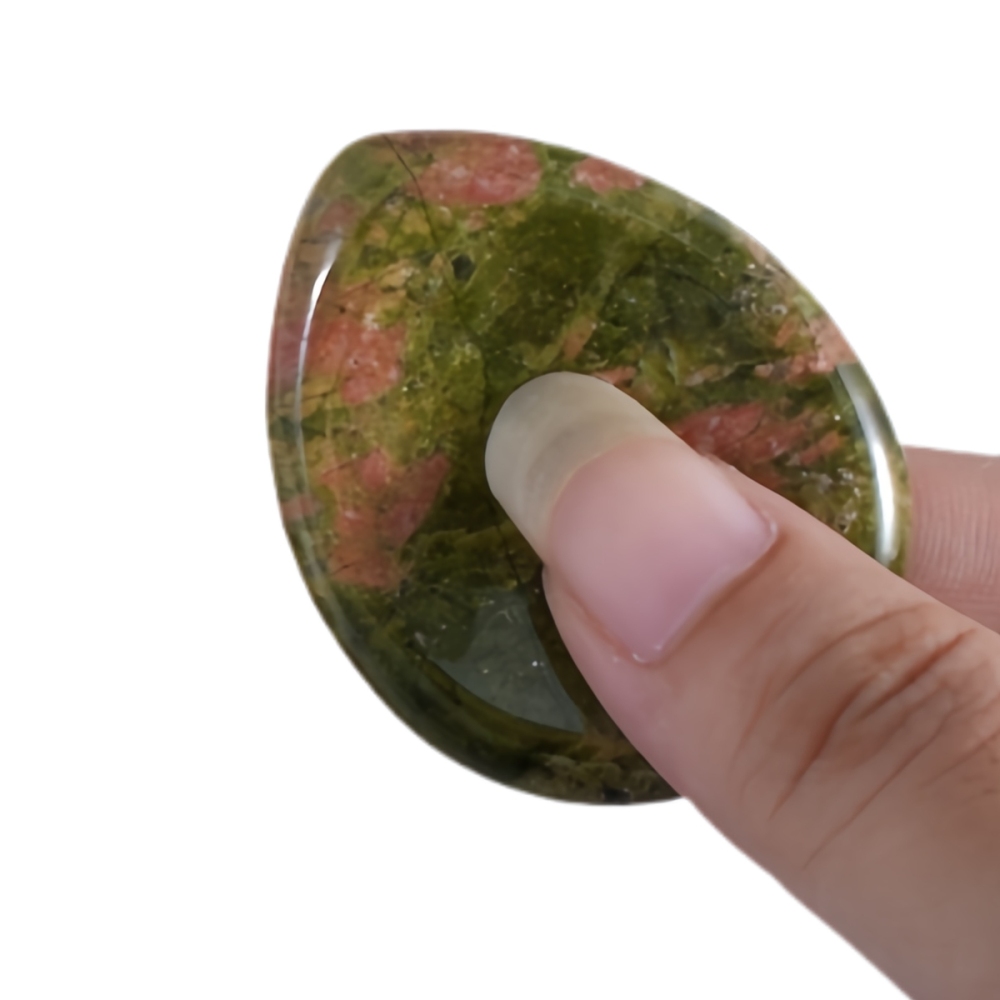 Amethyst Worry Stone for Anxiety Relief, 35x45mm Teardrop Shape Palm Stone, Natural Healing Gemstone for Stress