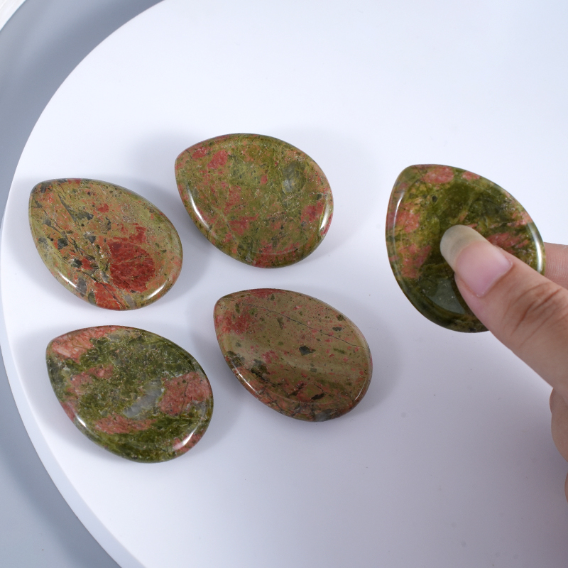 Worry Stone for Anxiety Relief, 35x45mm Teardrop Shape Palm Stone, Natural Healing Gemstone for Stress