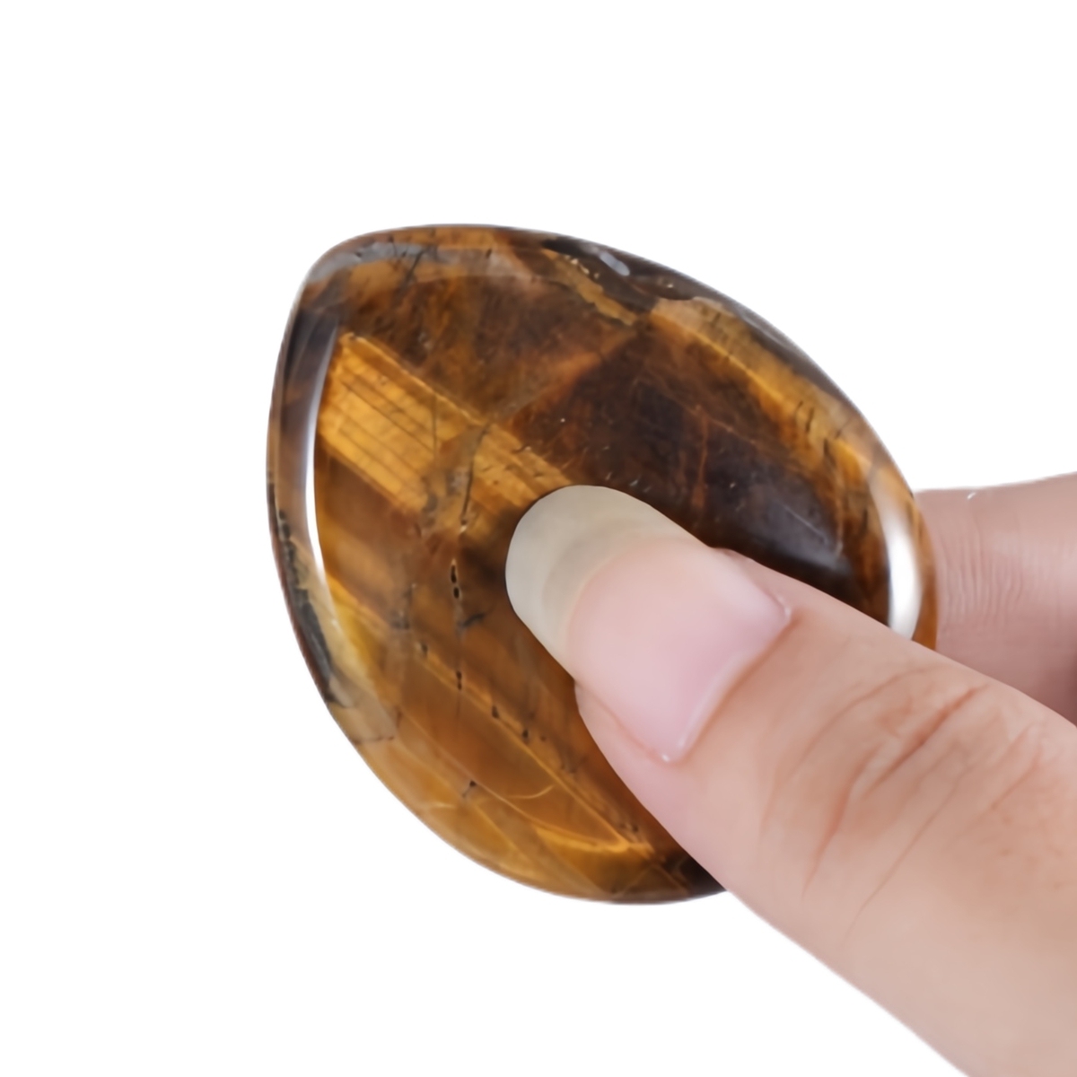 Amethyst Worry Stone for Anxiety Relief, 35x45mm Teardrop Shape Palm Stone, Natural Healing Gemstone for Stress