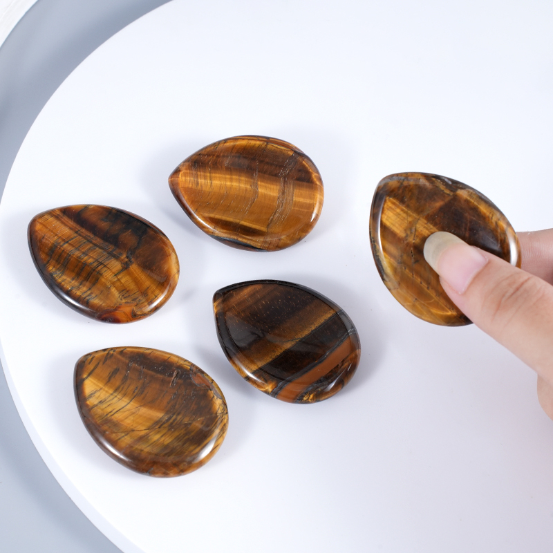 Worry Stone for Anxiety Relief, 35x45mm Teardrop Shape Palm Stone, Natural Healing Gemstone for Stress