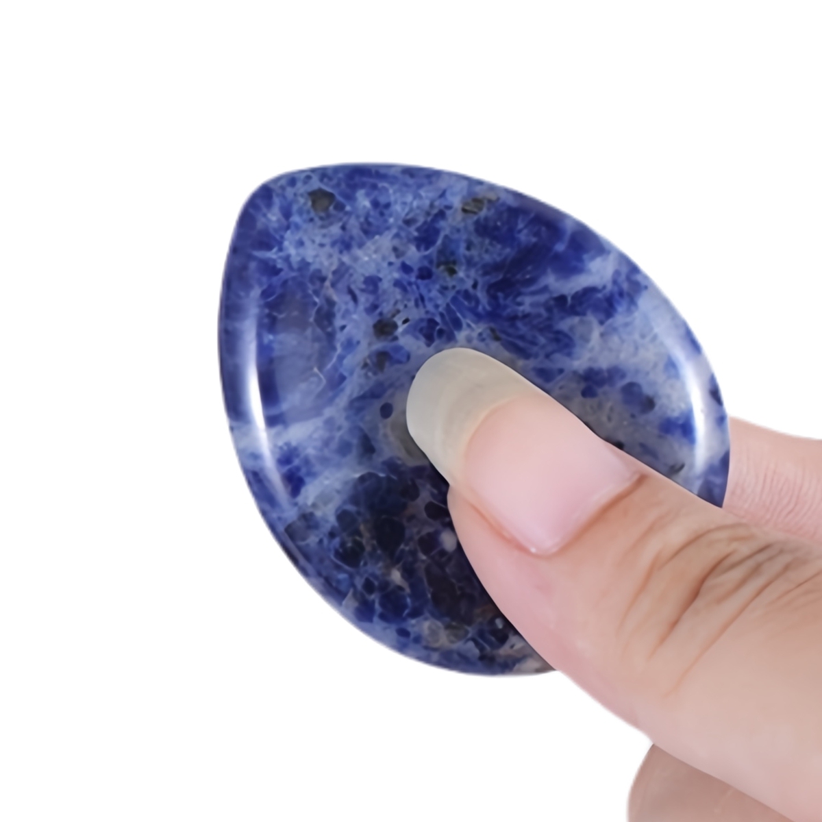 Amethyst Worry Stone for Anxiety Relief, 35x45mm Teardrop Shape Palm Stone, Natural Healing Gemstone for Stress