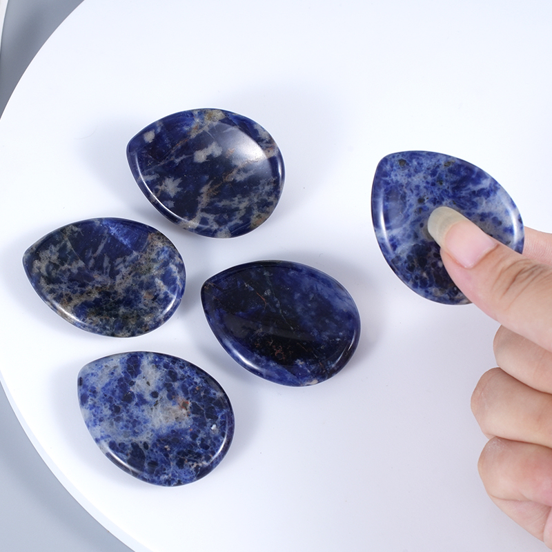 Amethyst Worry Stone for Anxiety Relief, 35x45mm Teardrop Shape Palm Stone, Natural Healing Gemstone for Stress