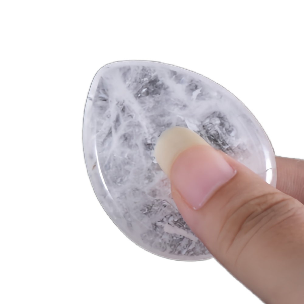 Amethyst Worry Stone for Anxiety Relief, 35x45mm Teardrop Shape Palm Stone, Natural Healing Gemstone for Stress
