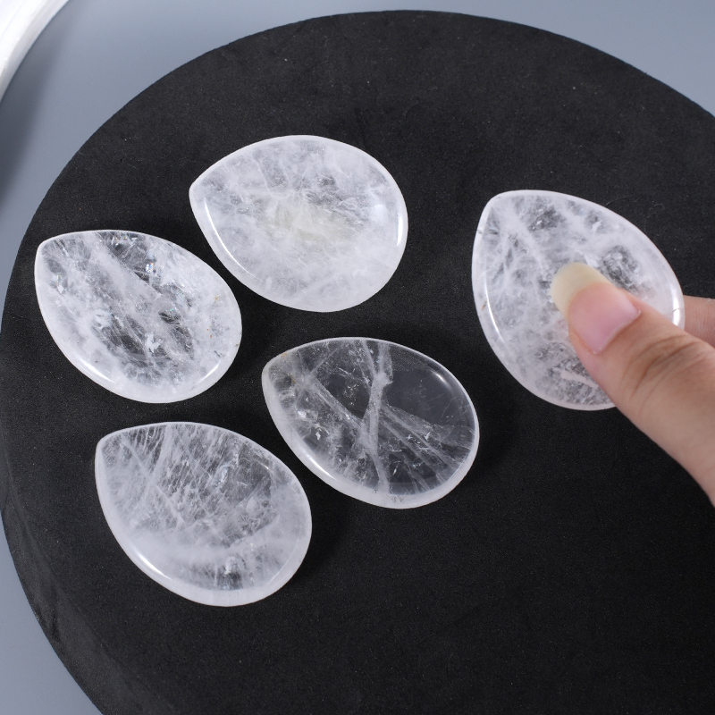 Amethyst Worry Stone for Anxiety Relief, 35x45mm Teardrop Shape Palm Stone, Natural Healing Gemstone for Stress