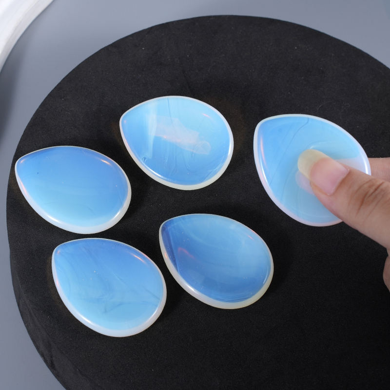 Worry Stone for Anxiety Relief, 35x45mm Teardrop Shape Palm Stone, Natural Healing Gemstone for Stress