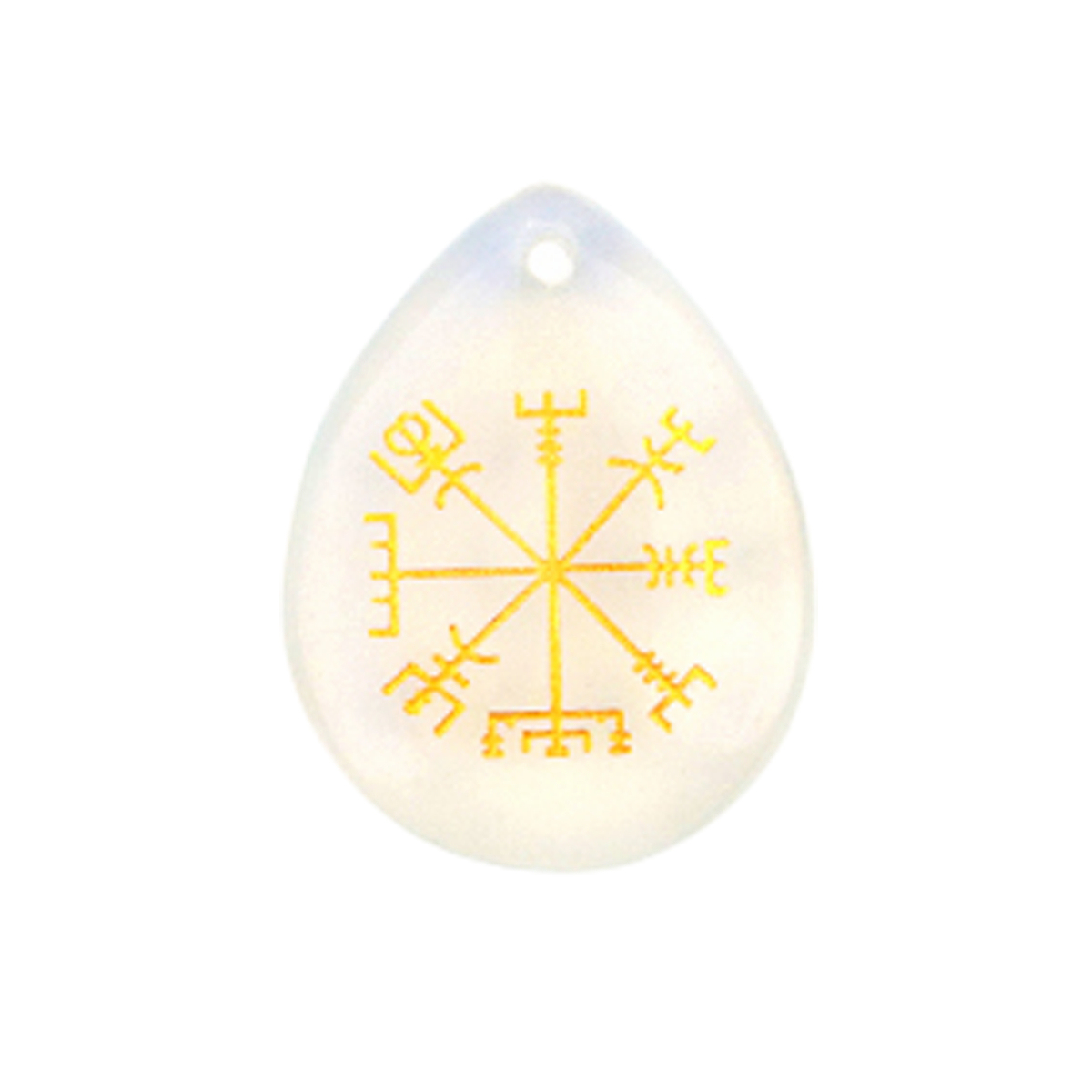 Gold Directional Sign & Aim Teardrop Gemstone Pendant Necklace Adjustable Black Rope