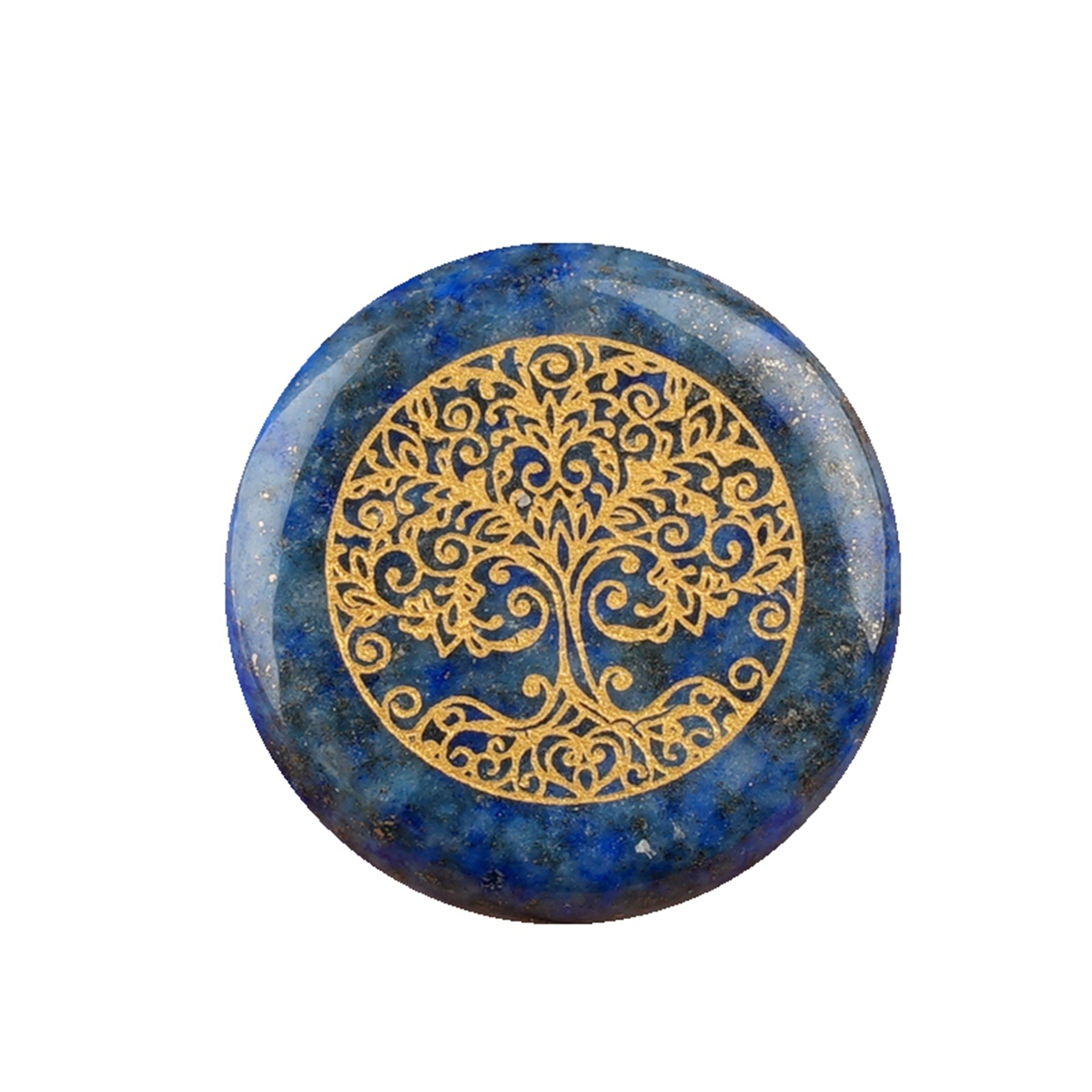 Gemstone 25MM Circular Disc Ornament Handmade Craved Pattern-Life of Tree For Home Decor