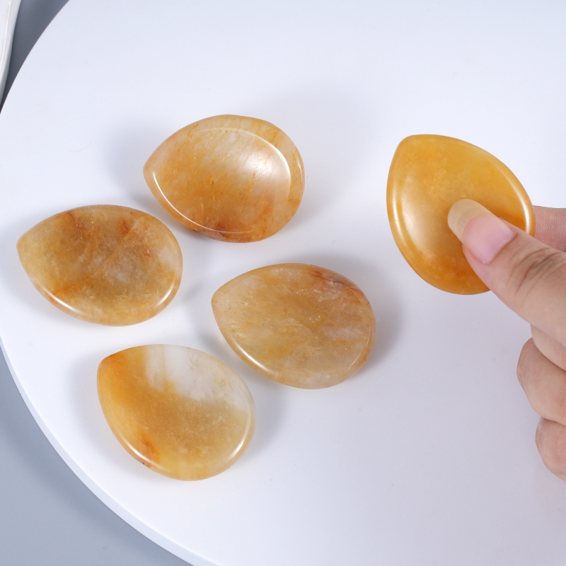 Amethyst Worry Stone for Anxiety Relief, 35x45mm Teardrop Shape Palm Stone, Natural Healing Gemstone for Stress