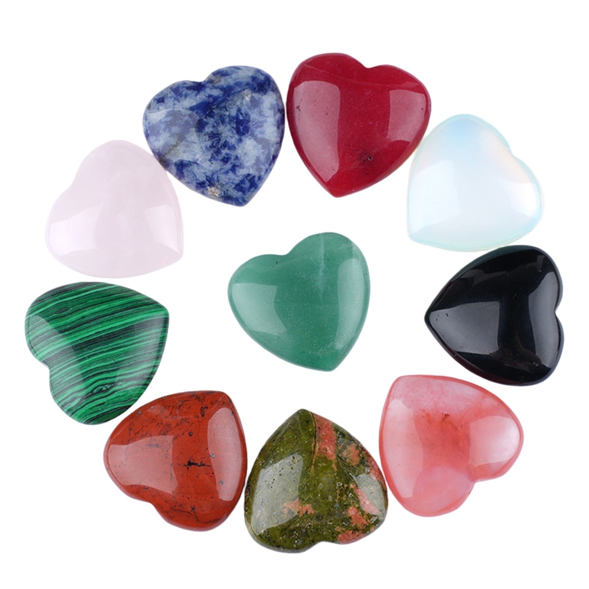 25X25X9MM Love Heart Gemstone for Home Decor