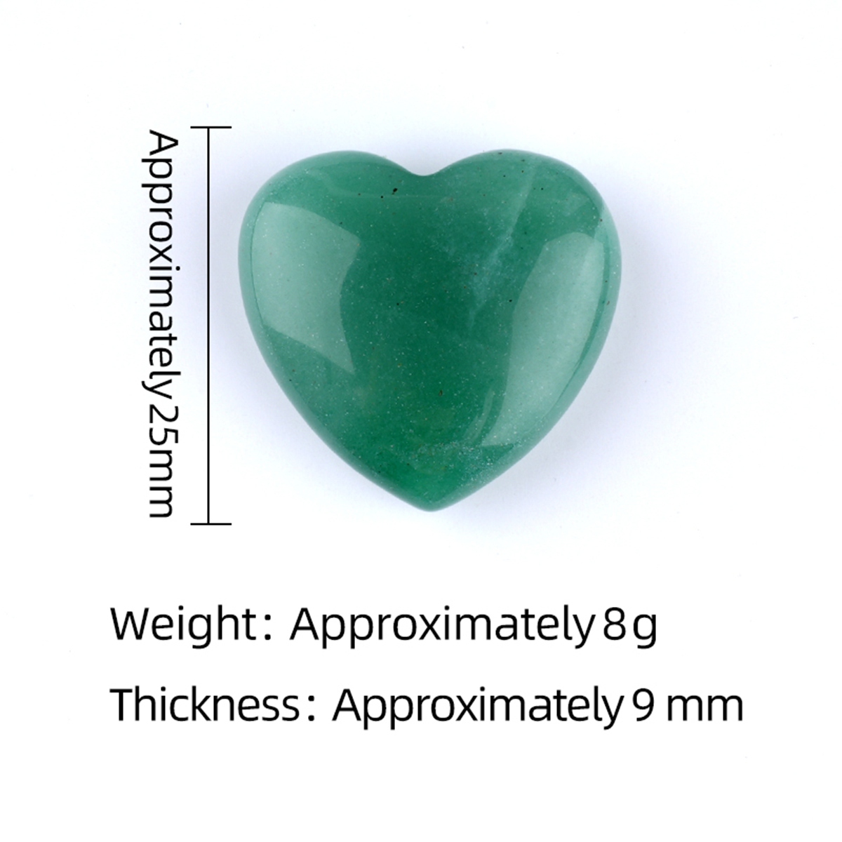 25X25X9MM Love Heart Gemstone for Home Decor
