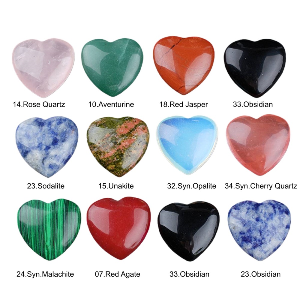 25X25X9MM Love Heart Gemstone for Home Decor