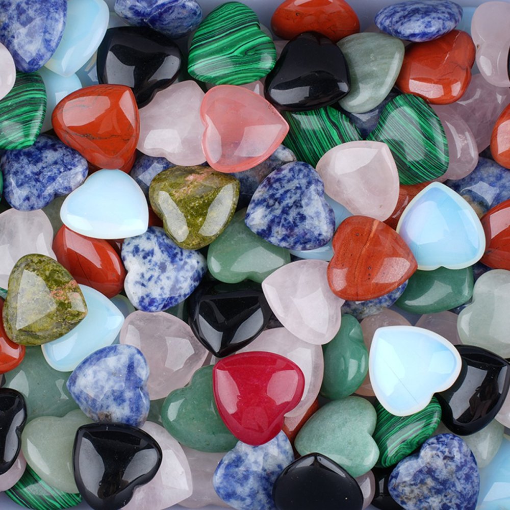 25X25X9MM Love Heart Gemstone for Home Decor
