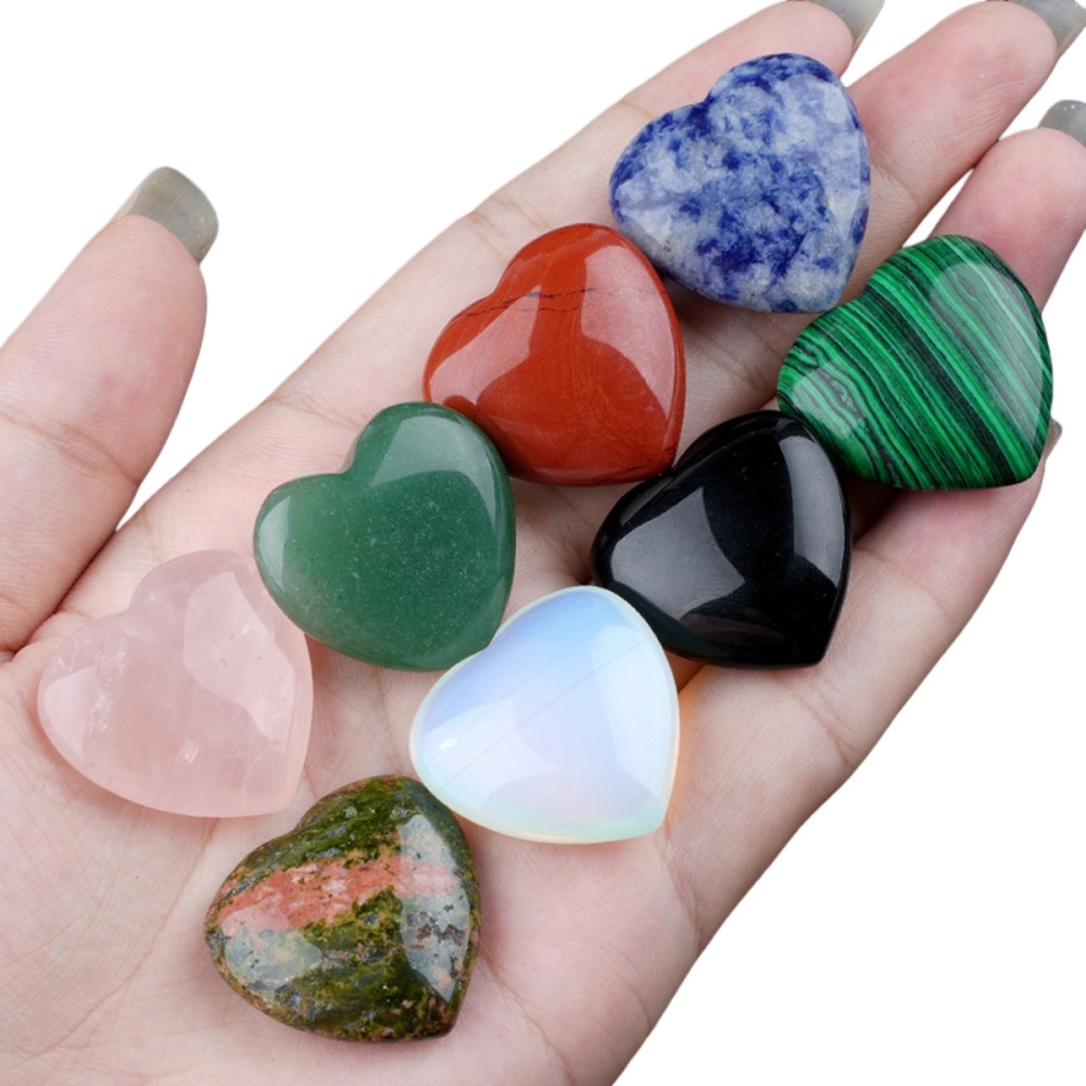 25X25X9MM Love Heart Gemstone for Home Decor