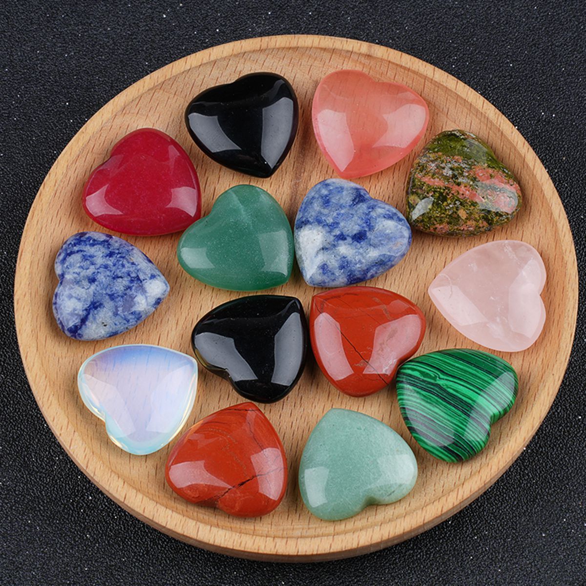 25X25X9MM Love Heart Gemstone for Home Decor
