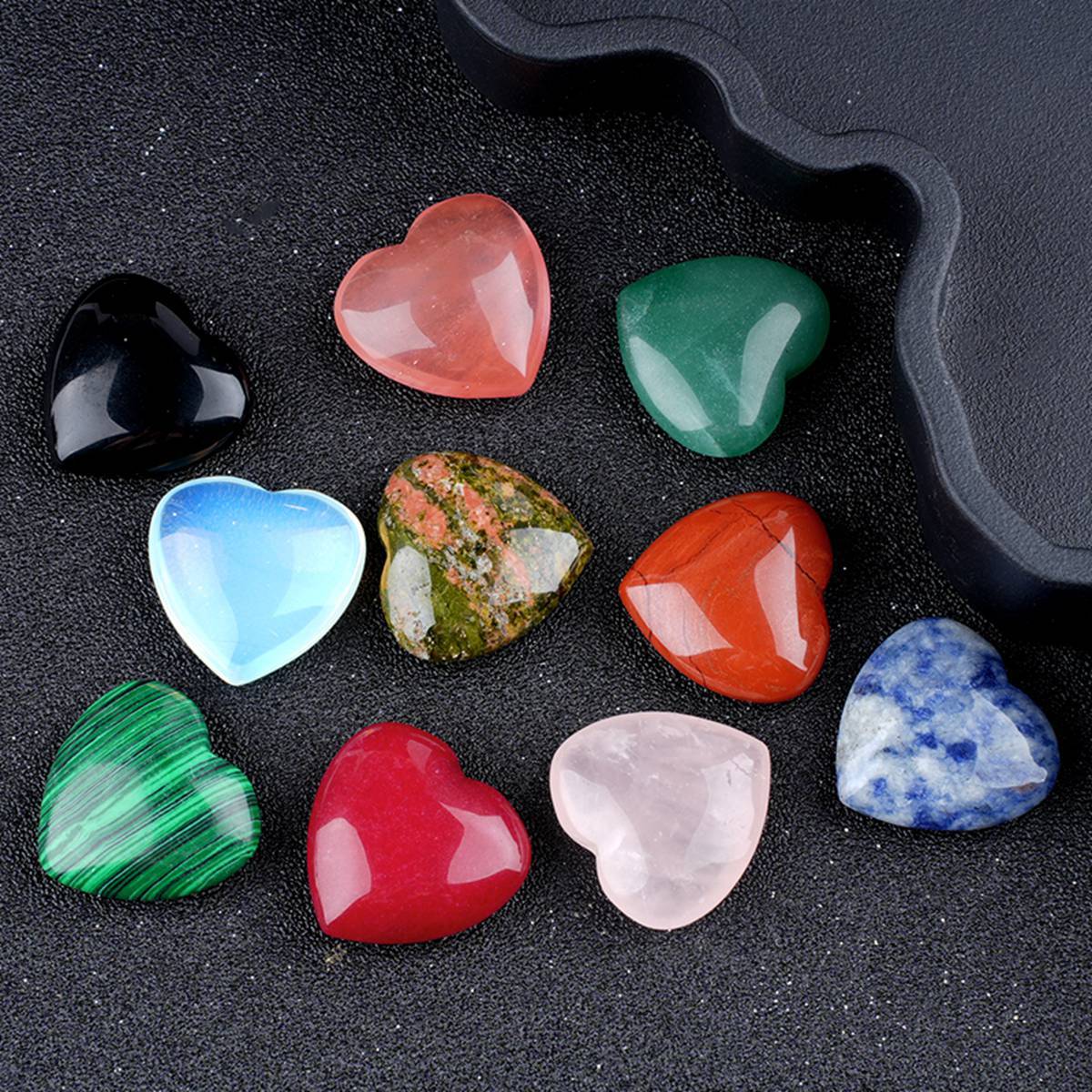 25X25X9MM Love Heart Gemstone for Home Decor