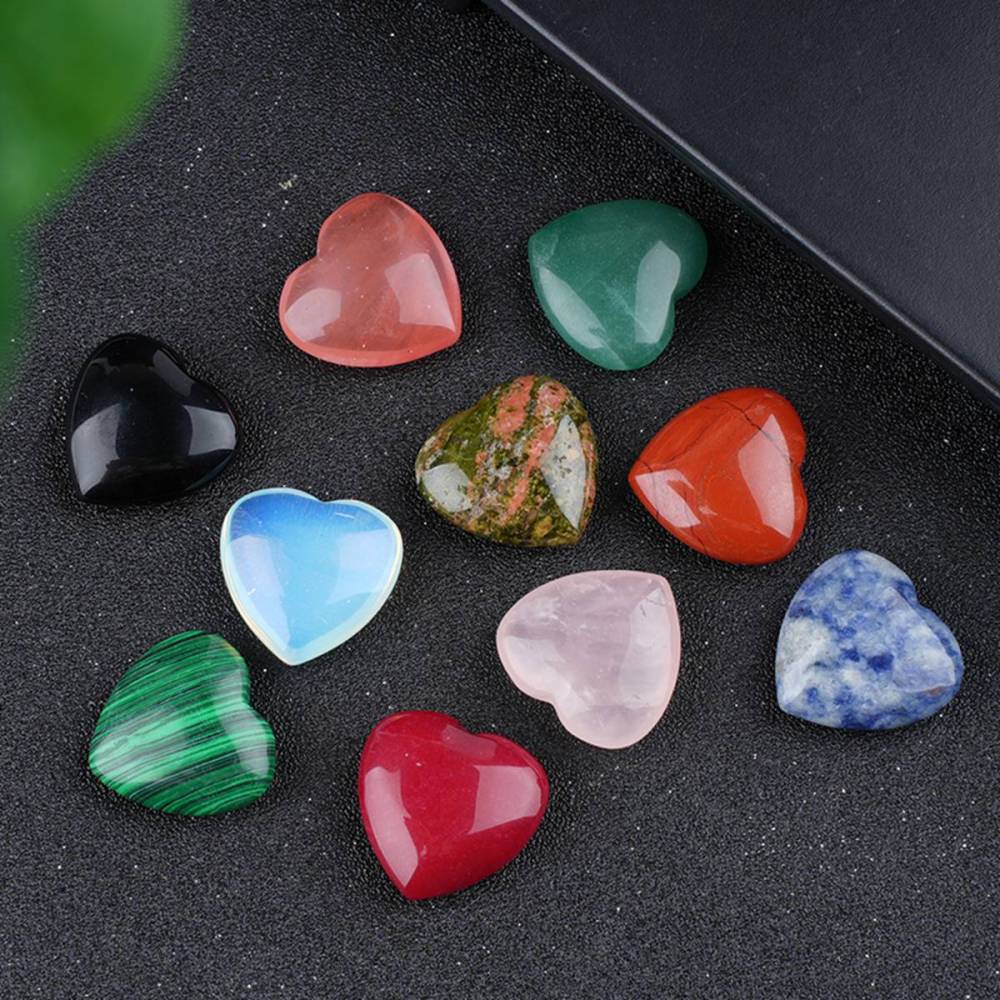 25X25X9MM Love Heart Gemstone for Home Decor