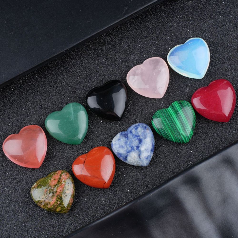 25X25X9MM Love Heart Gemstone for Home Decor