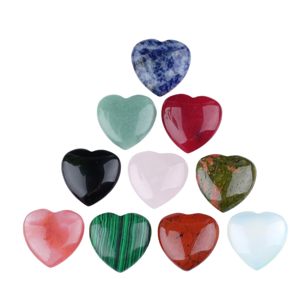 25X25X9MM Love Heart Gemstone for Home Decor