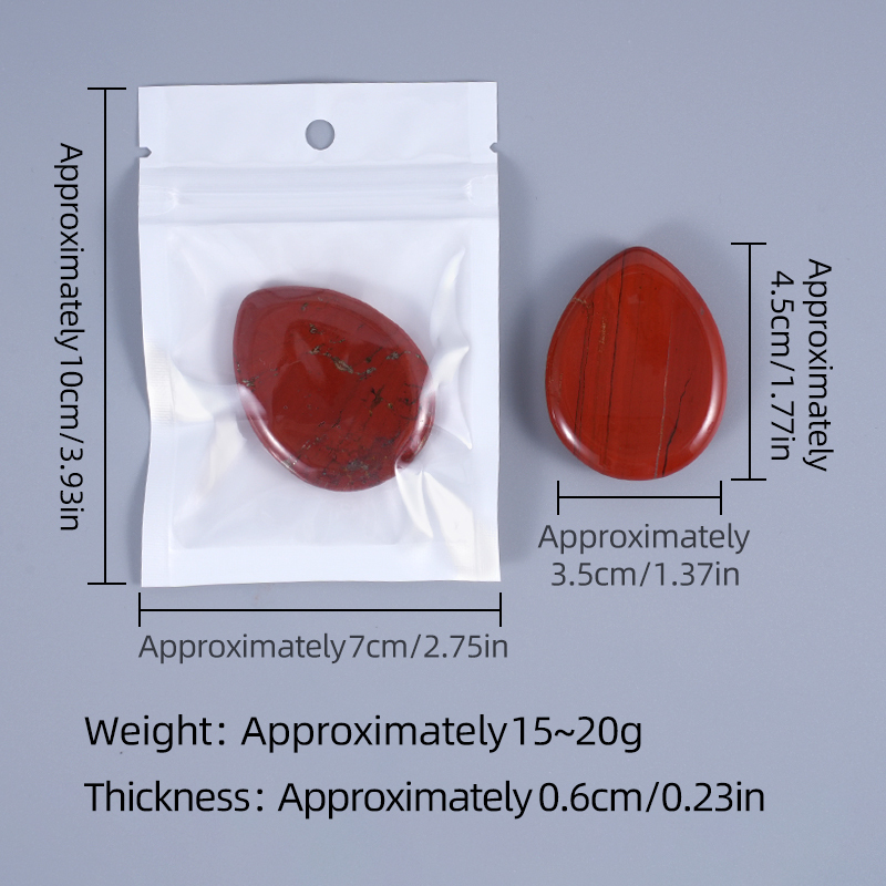 Worry Stone for Anxiety Relief, 35x45mm Teardrop Shape Palm Stone, Natural Healing Gemstone for Stress