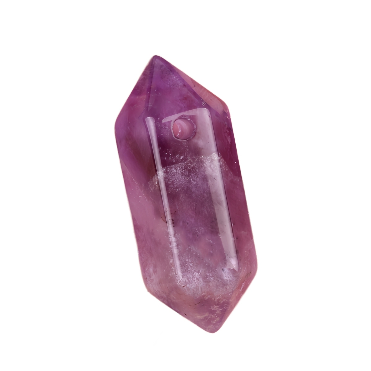 8x22mm Double Terminated Hexagonal Wand Side Drilled Hole Natural Gemstone Point Pendant for Jewelry Making Healing Reiki