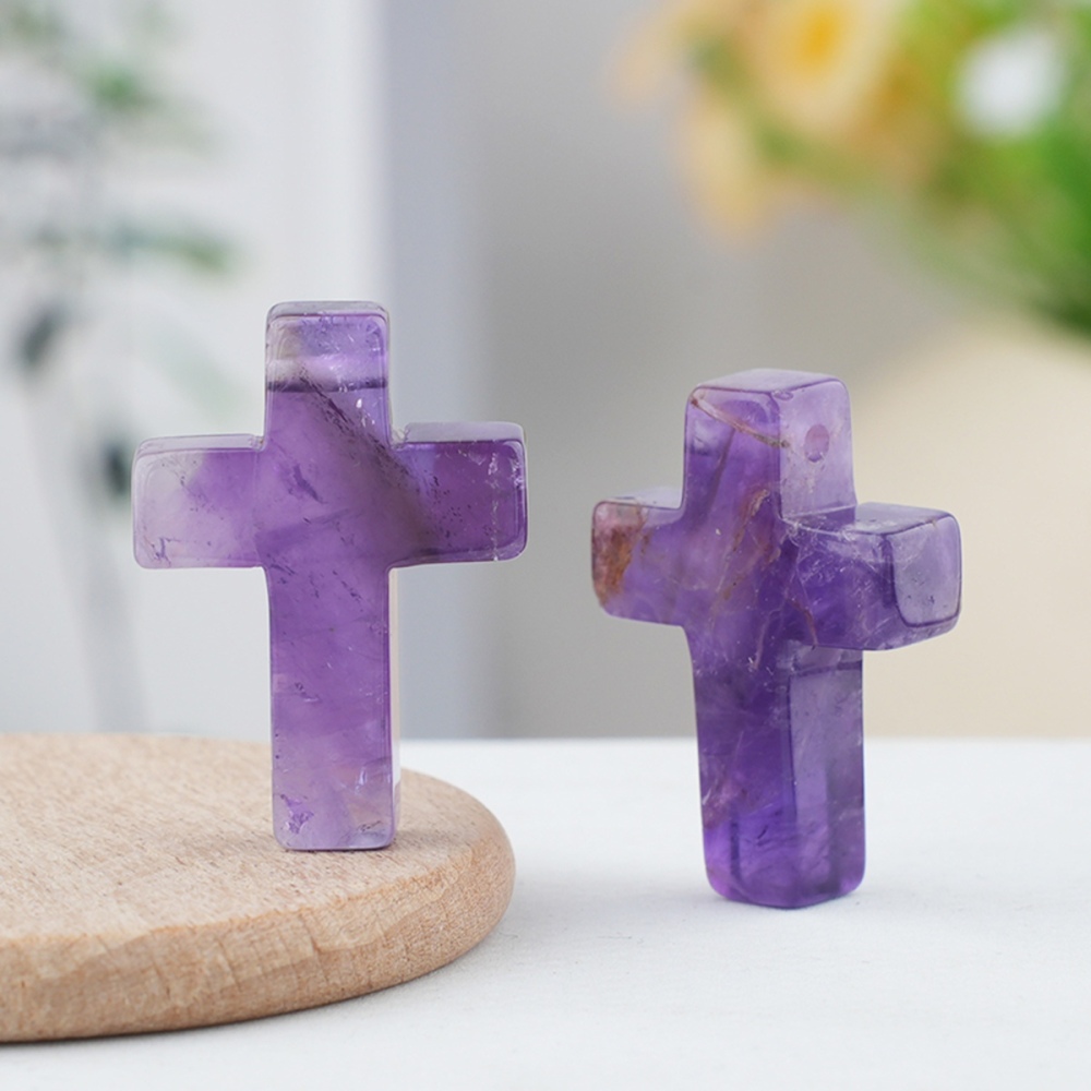 22x30mm Cross Shaped Gemstone Necklace Black Rope Drilled Horizontal Hole Charms Pendant Jewelry