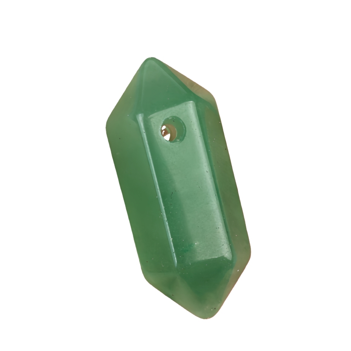 8x22mm Double Terminated Hexagonal Wand Side Drilled Hole Natural Gemstone Point Pendant for Jewelry Making Healing Reiki