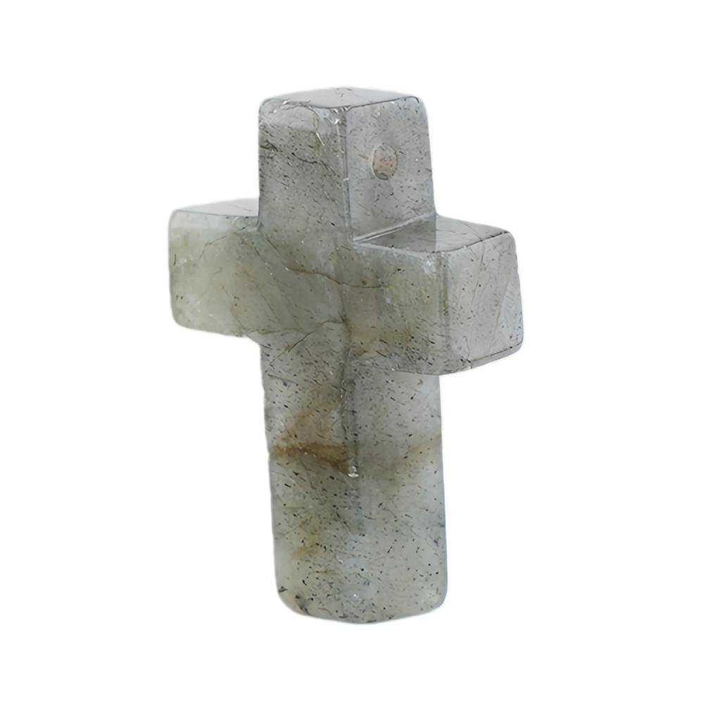 22x30mm Cross Shaped Gemstone Necklace Black Rope Drilled Horizontal Hole Charms Pendant Jewelry