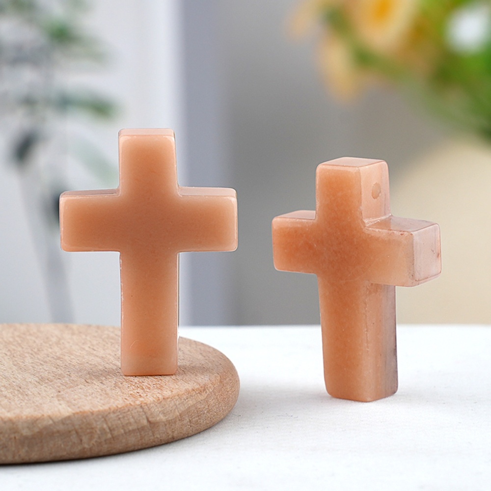 22x30mm Cross Shaped Gemstone Necklace Black Rope Drilled Horizontal Hole Charms Pendant Jewelry