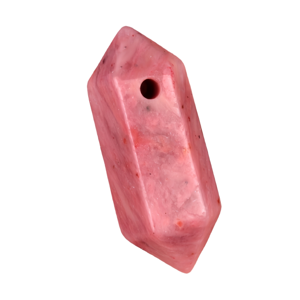 8x22mm Double Terminated Hexagonal Wand Side Drilled Hole Natural Gemstone Point Pendant for Jewelry Making Healing Reiki