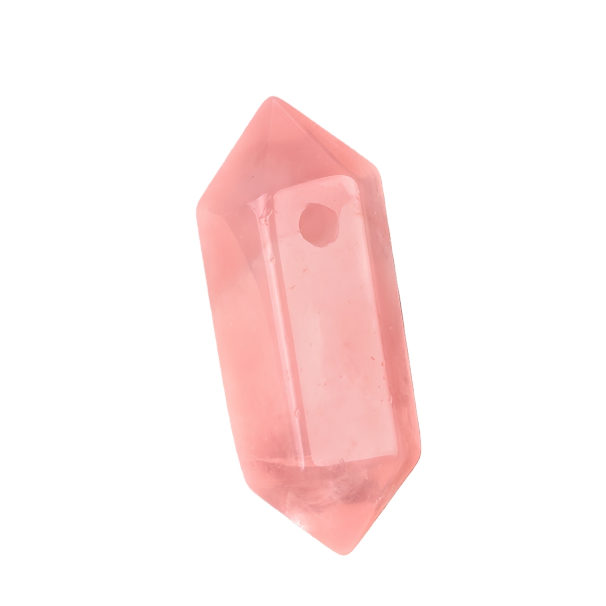 8x22mm Double Terminated Hexagonal Wand Side Drilled Hole Natural Gemstone Point Pendant for Jewelry Making Healing Reiki