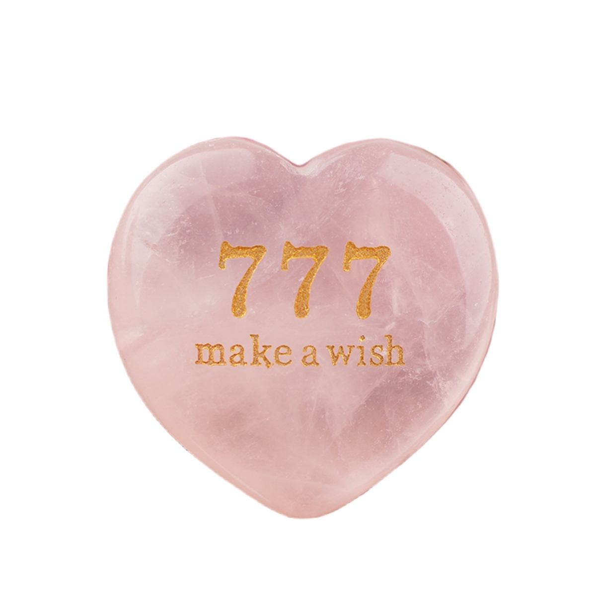 Angel Number 777 Engraved Heart, 30mm Lucky Gemstone Gift for Love, Protection & Good Fortune Home Office Decoration