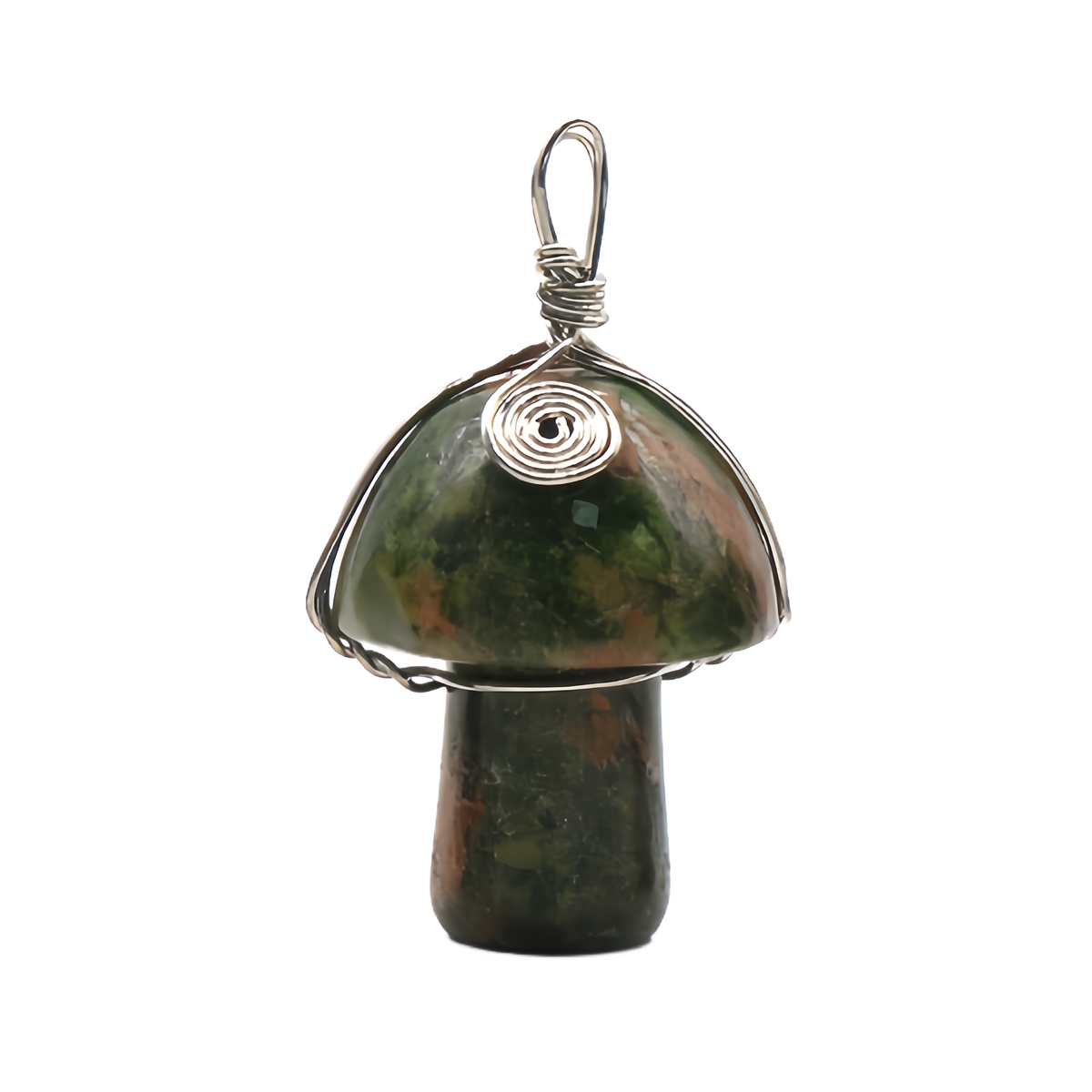 Gold/Silver Color Wire Wrapped Mushroom Pendant for Making Jewelry Necklace
