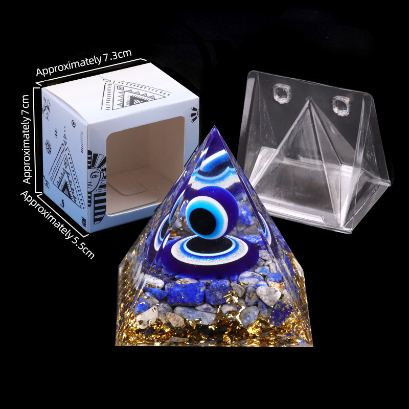 50MM&60mm Chip Stone Buddha Resin Pyramid Ornament for Home office Decoration #SP1974-M