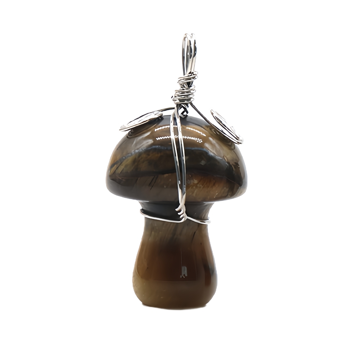 Gold/Silver Color Wire Wrapped Mushroom Pendant for Making Jewelry Necklace