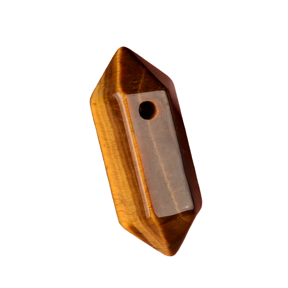 8x22mm Double Terminated Hexagonal Wand Side Drilled Hole Natural Gemstone Point Pendant for Jewelry Making Healing Reiki
